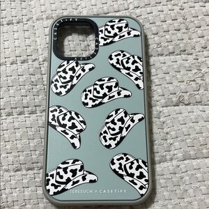 Casetify Blue and Black Cow Print iPhone Case